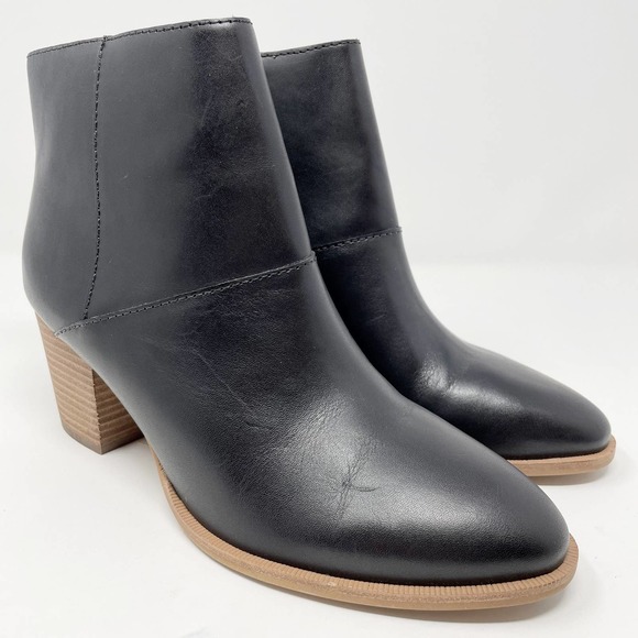 Madewell The Rosie Ankle Boot - Women's Black Leather Heeled Bootie, Size 8.5 - Picture 5 of 14